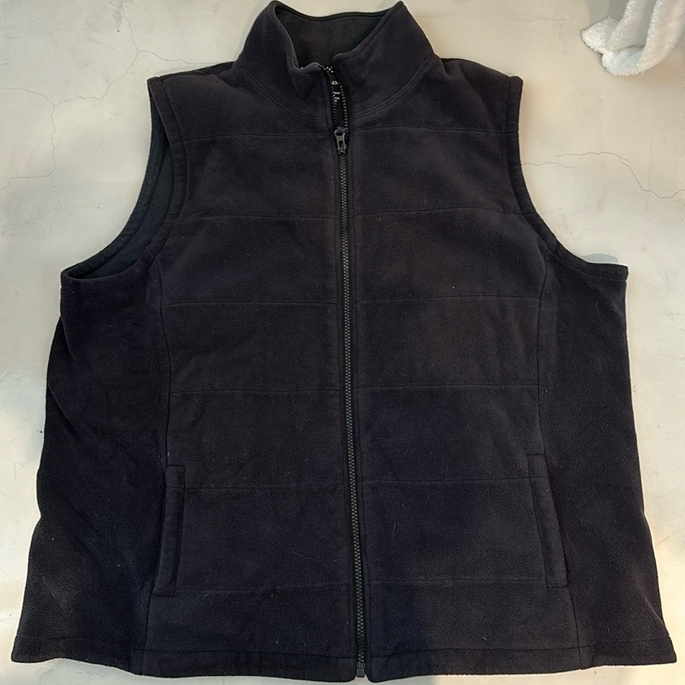 Lands end black zip up fleece